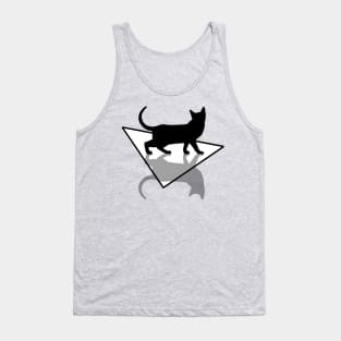 Black Cat with Shadow on Ice Tank Top